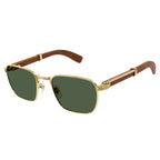 Cartier Eyewear CT0363S-002 Gold Green Brown Sunglasses