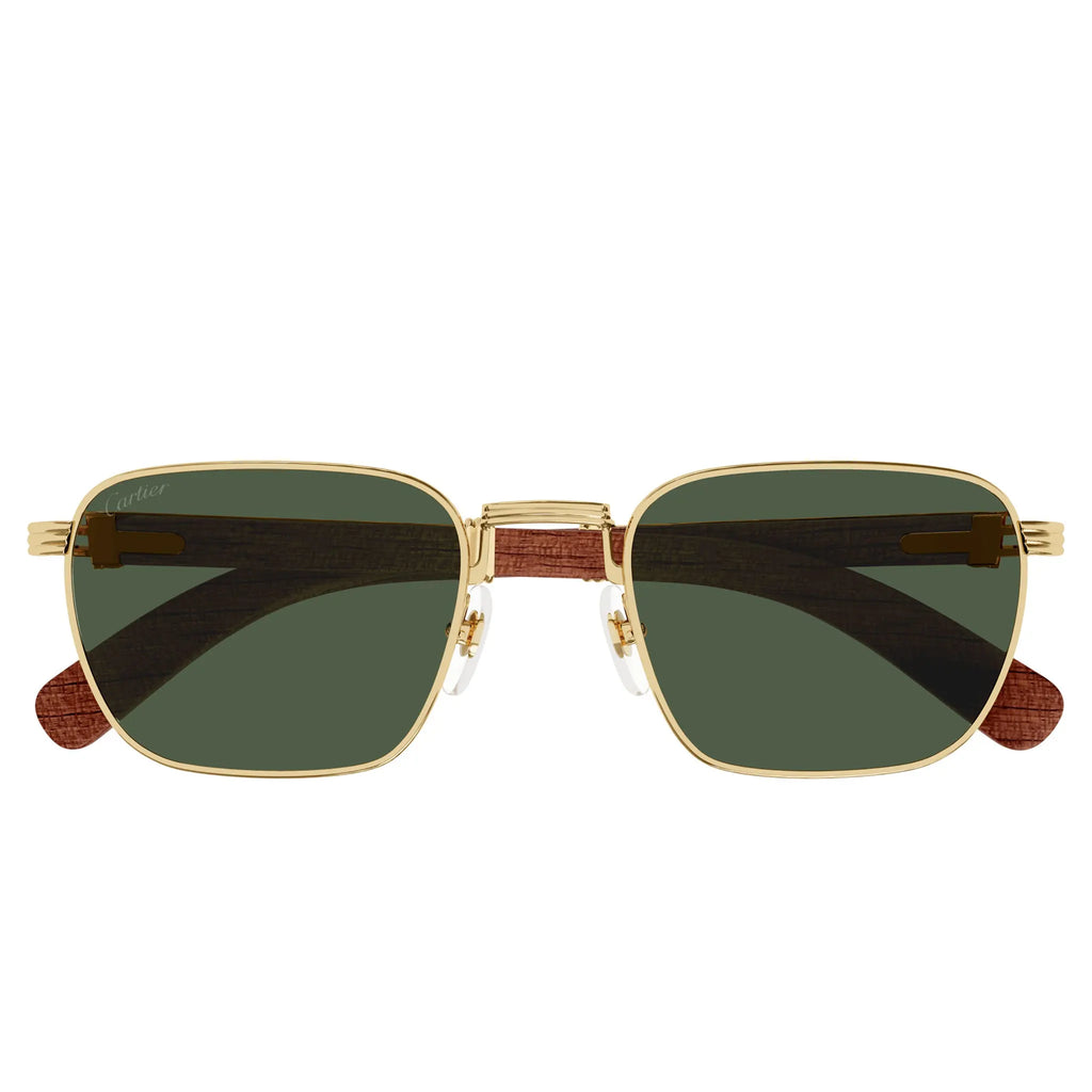 Cartier Eyewear CT0363S-002 Gold Green Brown Sunglasses