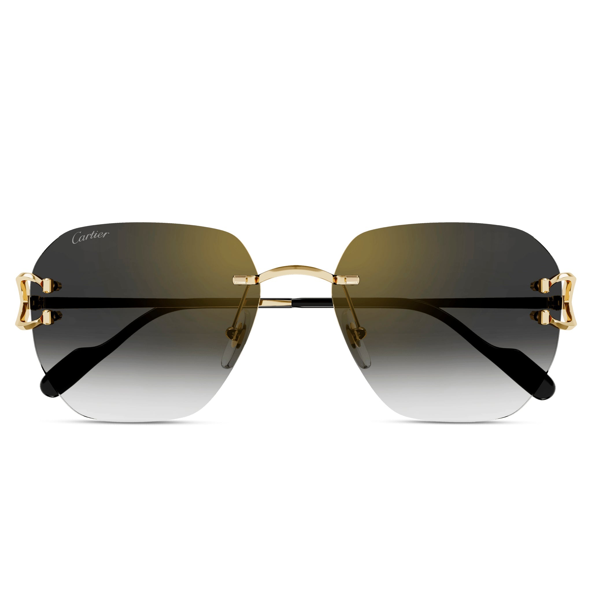 Cartier Eyewear CT0394S-001 C Decor Gold Grey Rimless Sunglasses Secondary image