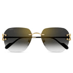 Cartier Eyewear CT0394S-001 C Decor Gold Grey Rimless Sunglasses