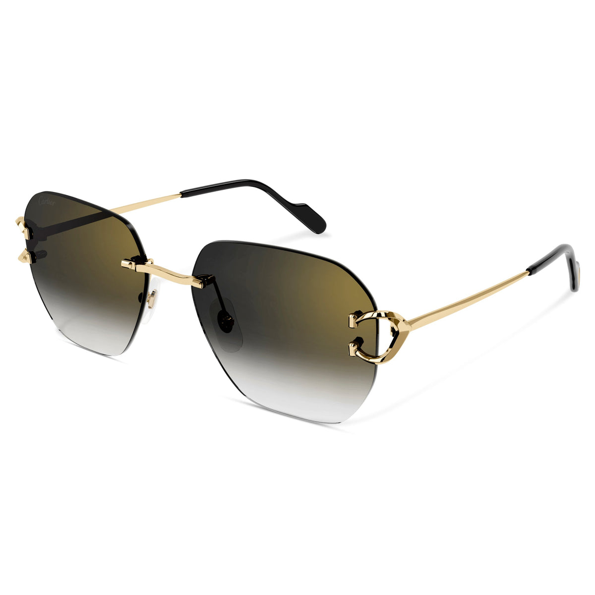 Cartier Eyewear CT0394S-001 C Decor Gold Grey Rimless Sunglasses Main image