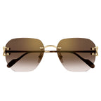 Cartier Eyewear CT0394S-002 C Decor Gold Brown Rimless Sunglasses