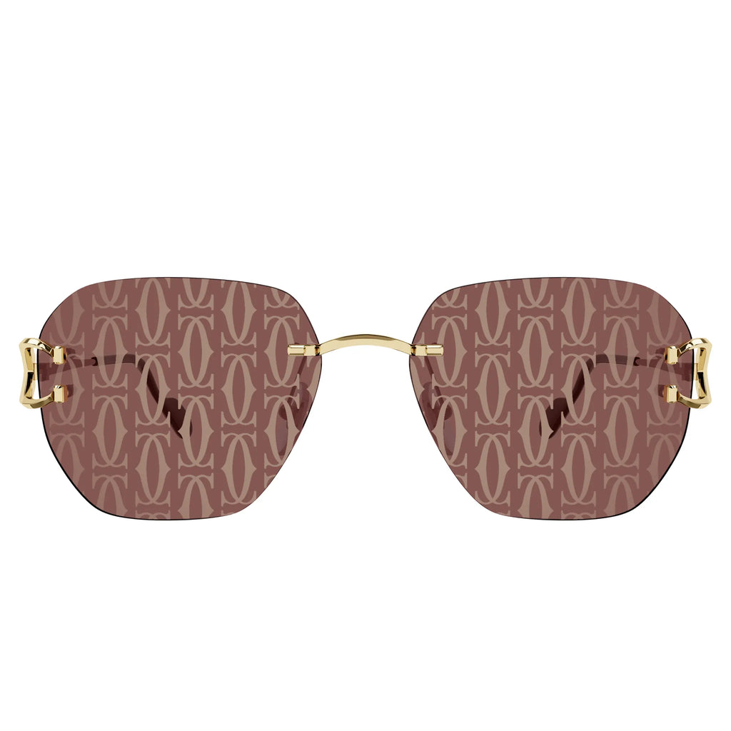 Cartier Eyewear CT0394S-003 Gold Red Sunglasses