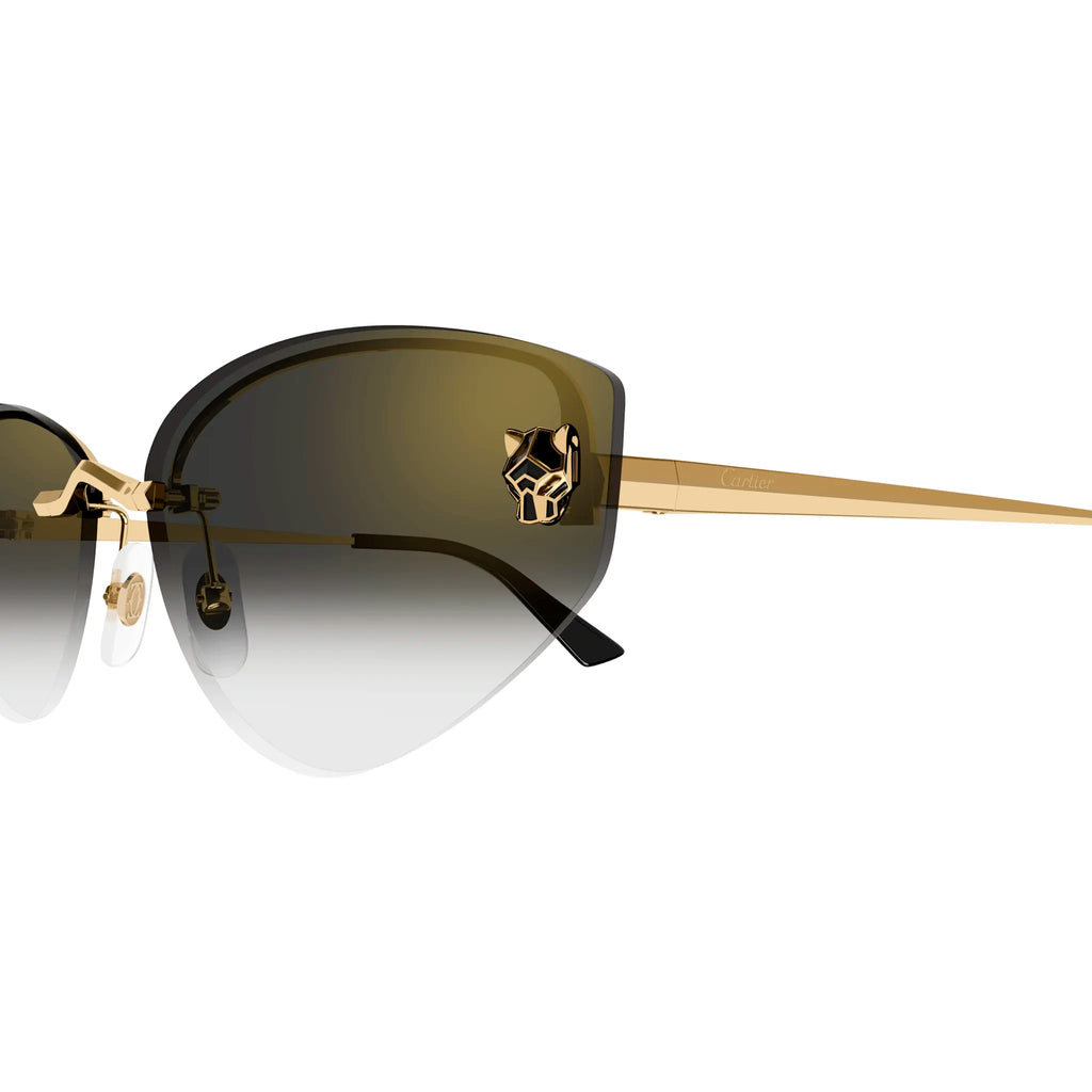 Cartier Eyewear CT0431S-001 Panthere De Cartier Gold Grey Sunglasses