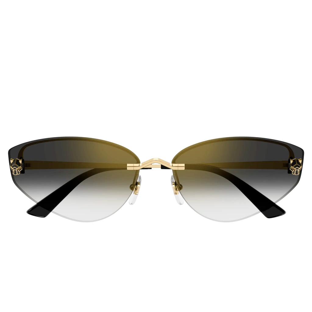 Cartier Eyewear CT0431S-001 Panthere De Cartier Gold Grey Sunglasses