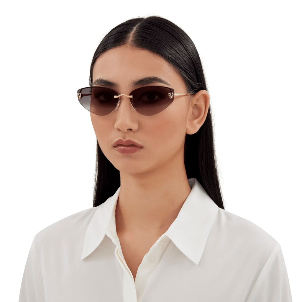 Cartier Eyewear CT0431S-001 Panthere De Cartier Gold Grey Sunglasses