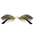 Cartier Eyewear CT0433S-001 Panthere De Cartier Gold Grey Rimless Sunglasses
