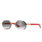 Cartier Eyewear CT0439S-003 Gold Grey Rimless Sunglasses