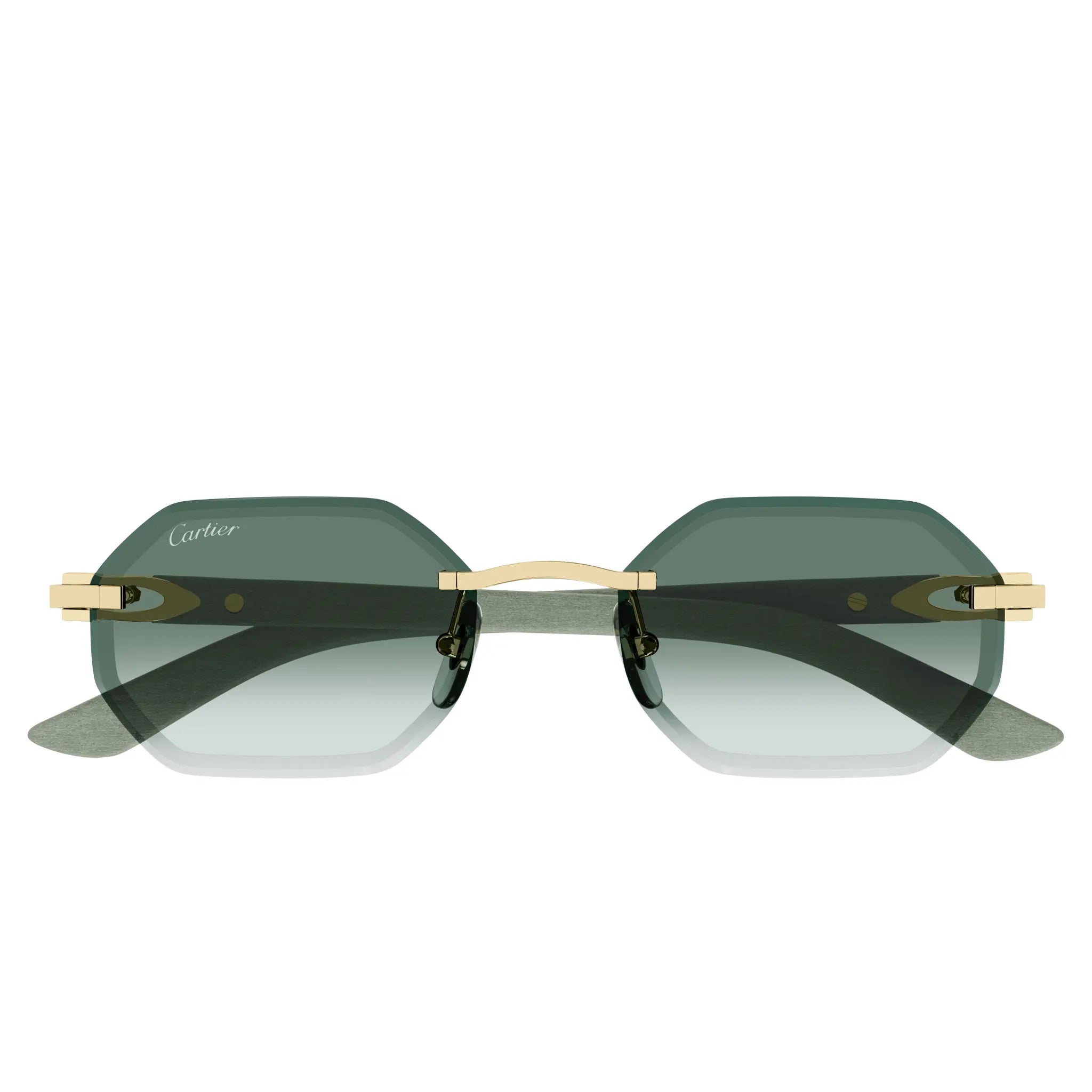 Cartier Eyewear CT0439S-004 Gold Green Rimless Sunglasses Secondary image