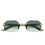 Cartier Eyewear CT0439S-004 Gold Green Rimless Sunglasses