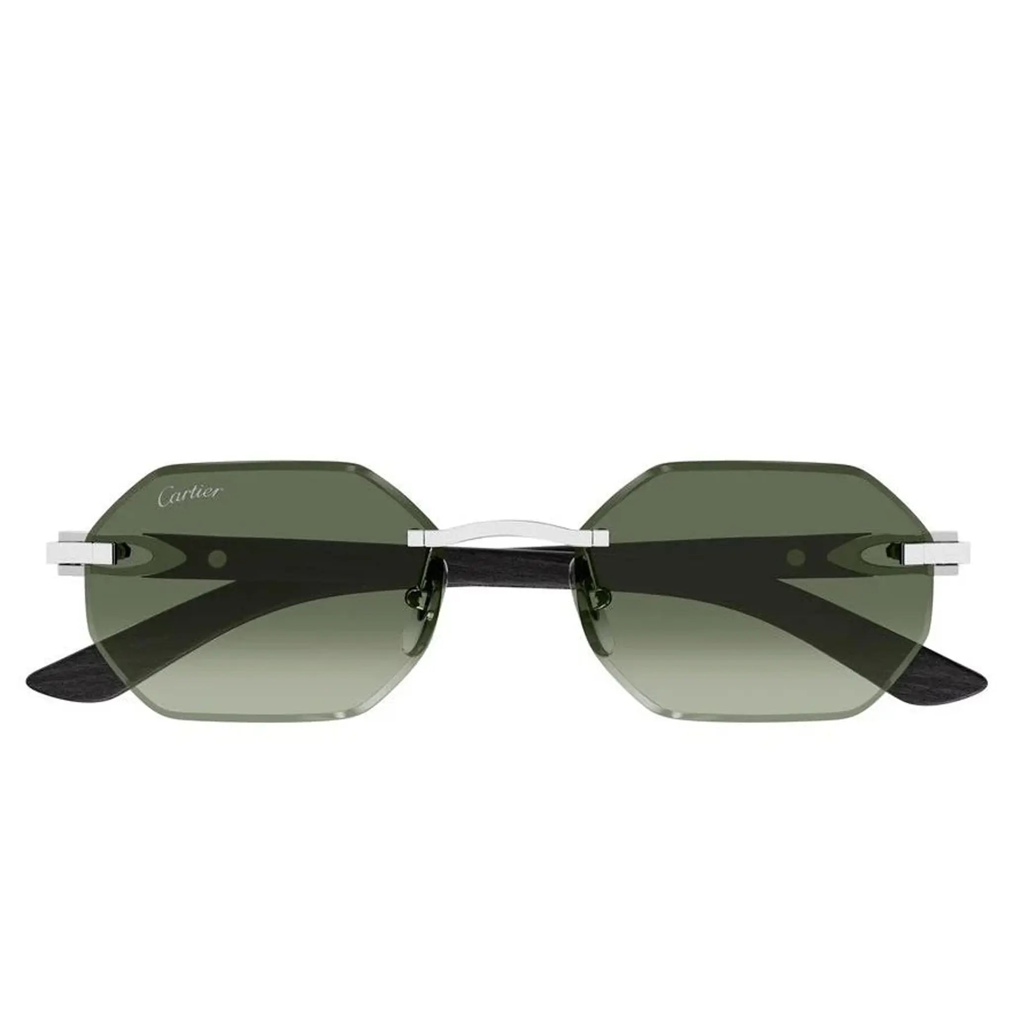 Cartier Eyewear CT0439S-008 Green Silver Rimless Sunglasses Secondary image