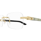change to Cartier Eyewear CT0453O-002 Buffalo Horn Transparent White Gold Sunglasses