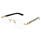 change to Cartier Eyewear CT0453O-002 Buffalo Horn Transparent White Gold Sunglasses