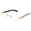 change to Cartier Eyewear CT0453O-002 Buffalo Horn Transparent White Gold Sunglasses