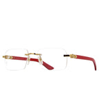 Cartier Eyewear CT0453O-003 Transparent Red Gold Rimless Sunglasses