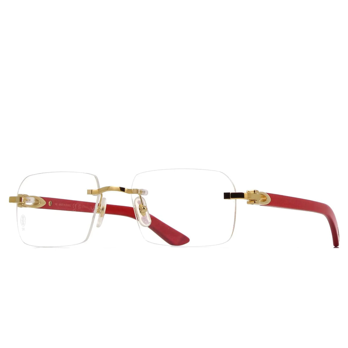 Cartier Eyewear CT0453O-003 Transparent Red Gold Rimless Sunglasses Main image
