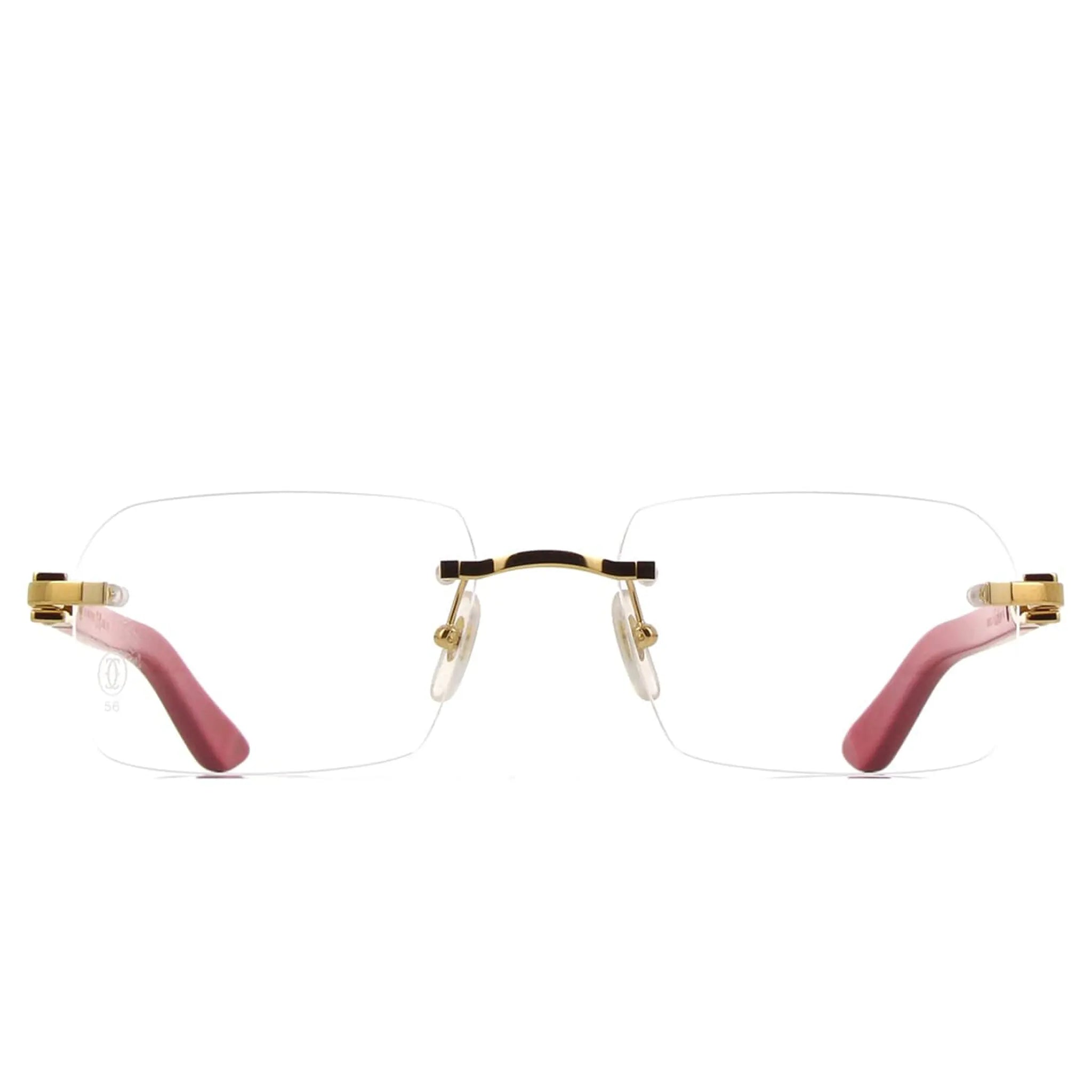 Cartier Eyewear CT0453O-003 Transparent Red Gold Rimless Sunglasses Secondary image