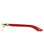 Cartier Eyewear CT0453O-003 Transparent Red Gold Rimless Sunglasses