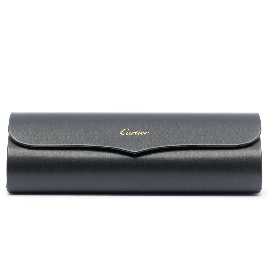 Cartier Eyewear Decor C De CT0464S-003 Buffalo Horn Gold Black Rimless Sunglasses