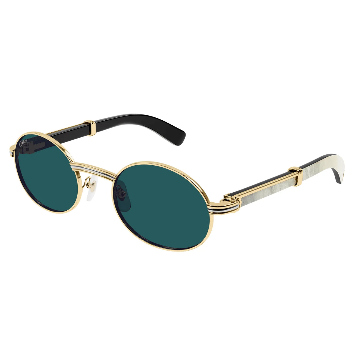 Cartier Eyewear Decor C De CT0464S-003 Buffalo Horn Gold Black Rimless Sunglasses Main image