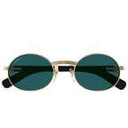 Cartier Eyewear Decor C De CT0464S-003 Buffalo Horn Gold Black Rimless Sunglasses