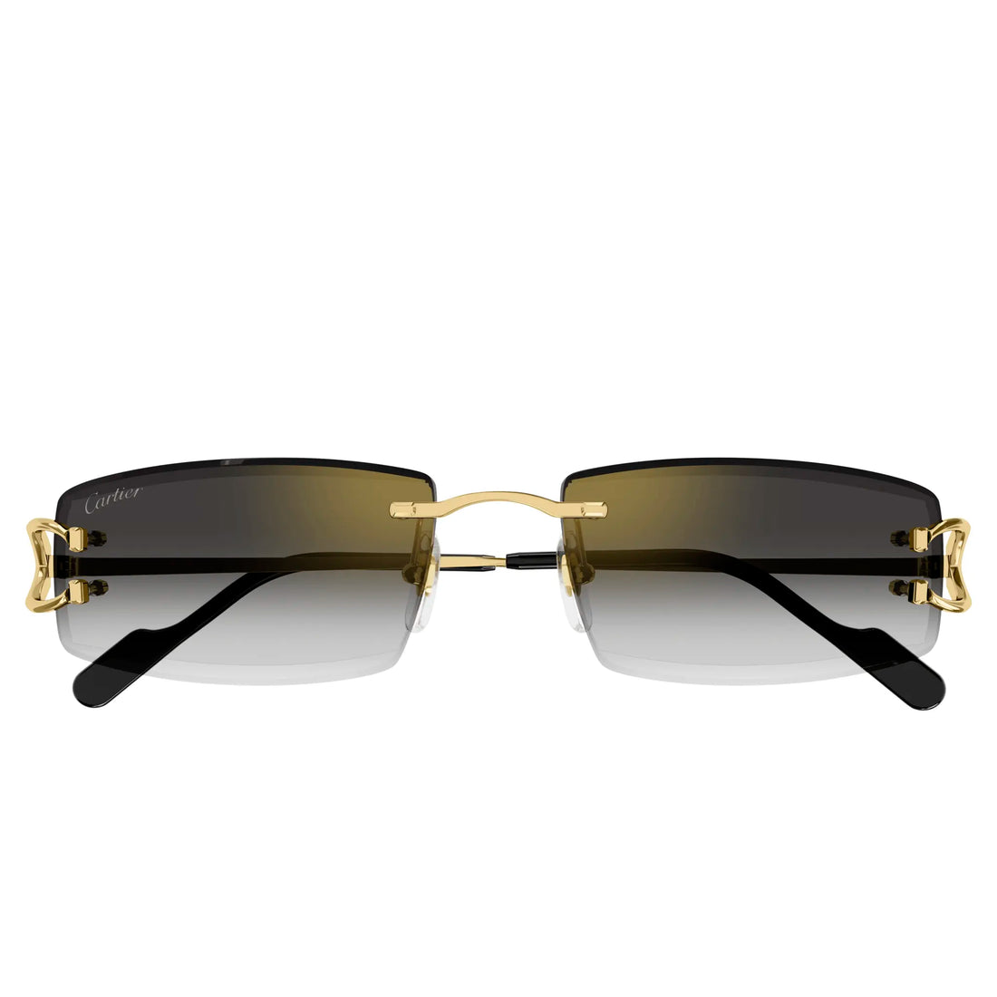 Cartier Eyewear CT0465S-001 Gold Grey Rimless Sunglasses