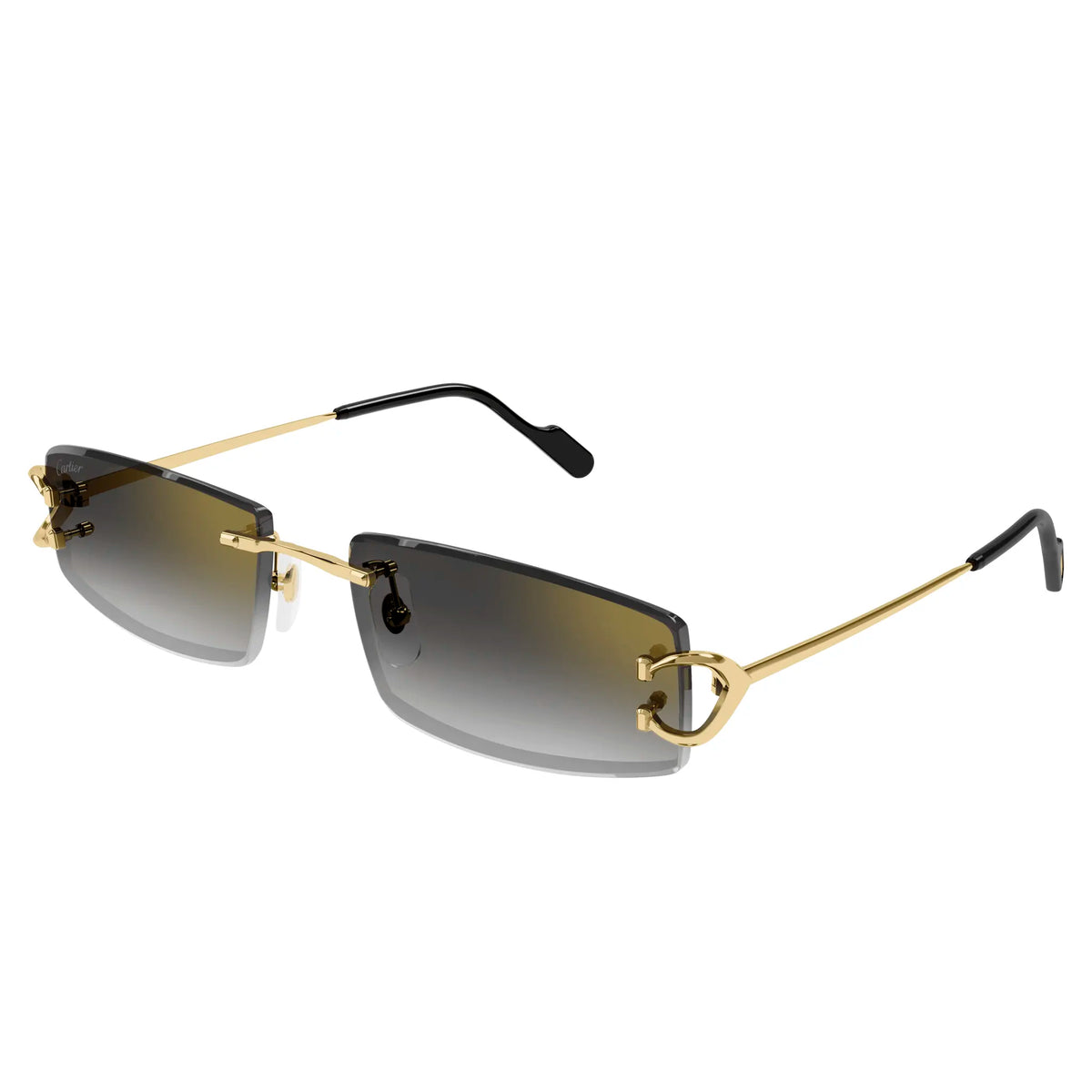 Cartier Eyewear CT0465S-001 Gold Grey Rimless Sunglasses Main image