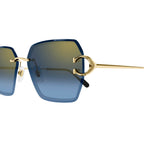 Cartier Eyewear CT0466S-002 Gold Blue Sunglasses