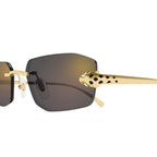 Cartier Eyewear CT0474S-001 Panthere De Cartier Gold Grey Rimless Sunglasses