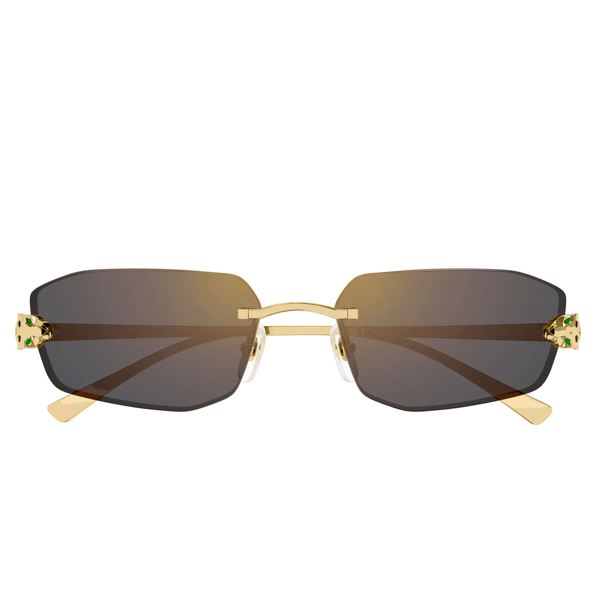 Cartier Eyewear CT0474S-001 Panthere De Cartier Gold Grey Rimless Sunglasses