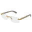 Cartier Eyewear Premiere CT0485O-005 Transparent Gold Grey Wood Rimless Sunglasses