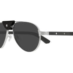 Cartier Eyewear CT0495S-003 Silver Black Sunglasses