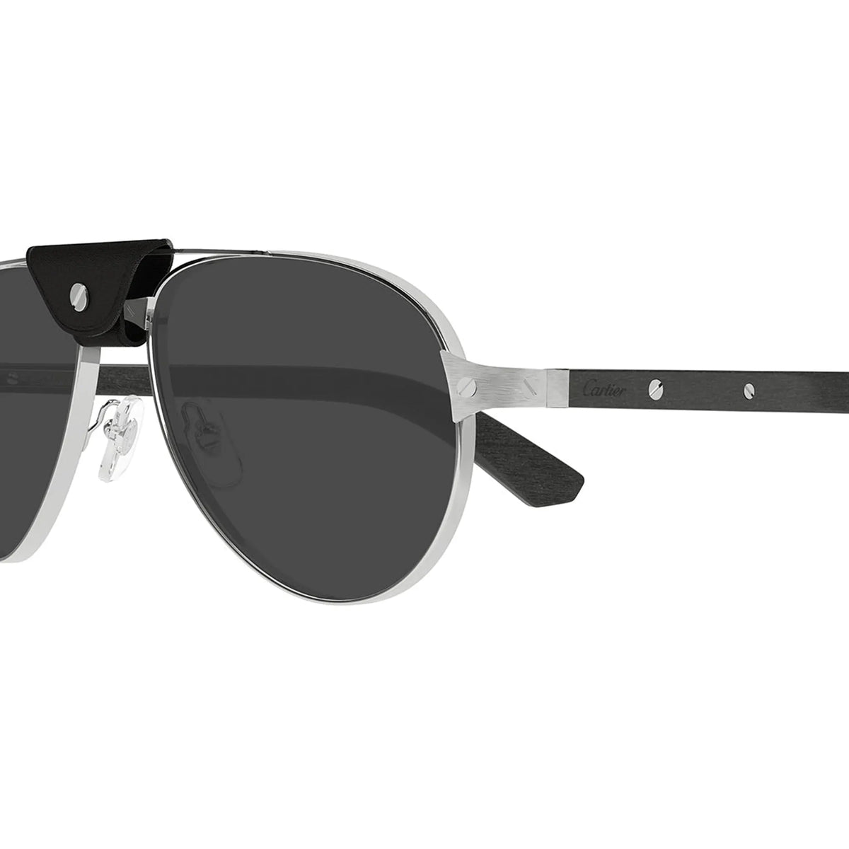 Cartier Eyewear CT0495S-003 Silver Black Sunglasses