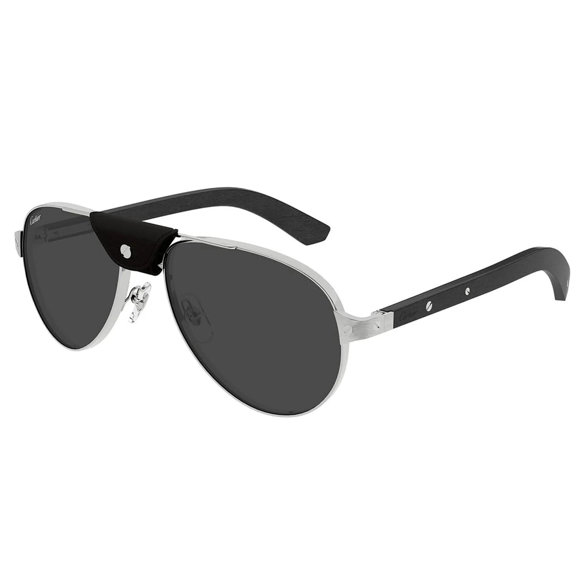 Cartier Eyewear CT0495S-003 Silver Black Sunglasses