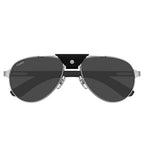 Cartier Eyewear CT0495S-003 Silver Black Sunglasses