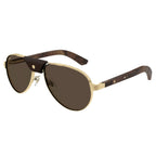 Cartier Eyewear CT0495S-004 Gold Brown Sunglasses