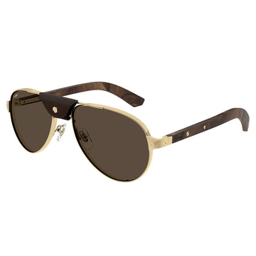 Cartier Eyewear CT0495S-004 Gold Brown Sunglasses