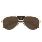 Cartier Eyewear CT0495S-004 Gold Brown Sunglasses