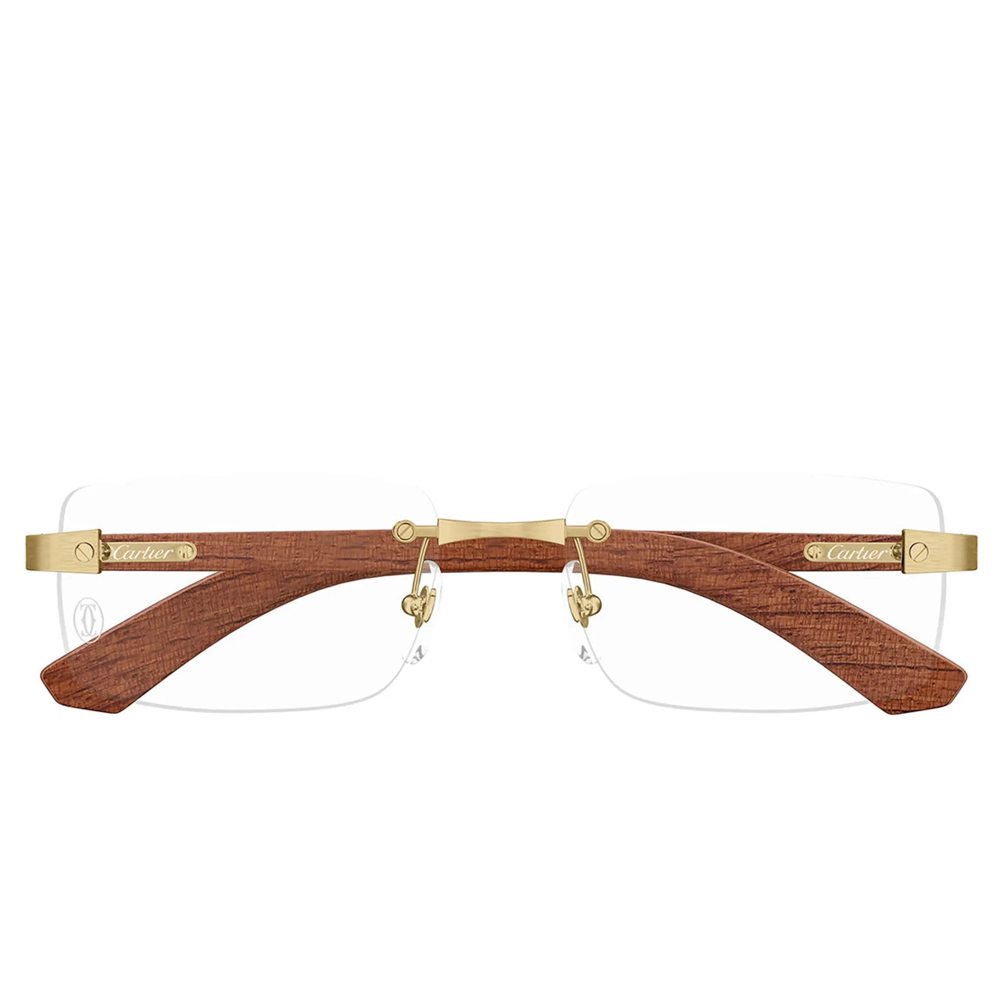 Cartier Eyewear CT0513O-002 Transparent Gold Brown Rimless Sunglasses Secondary image