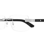 Cartier Eyewear CT0513O-003 Transparent Silver Black Rimless Sunglasses