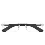 Cartier Eyewear CT0513O-003 Transparent Silver Black Rimless Sunglasses