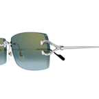 Cartier Eyewear CT0550S-004 Green Turquoise Rimless Sunglasses