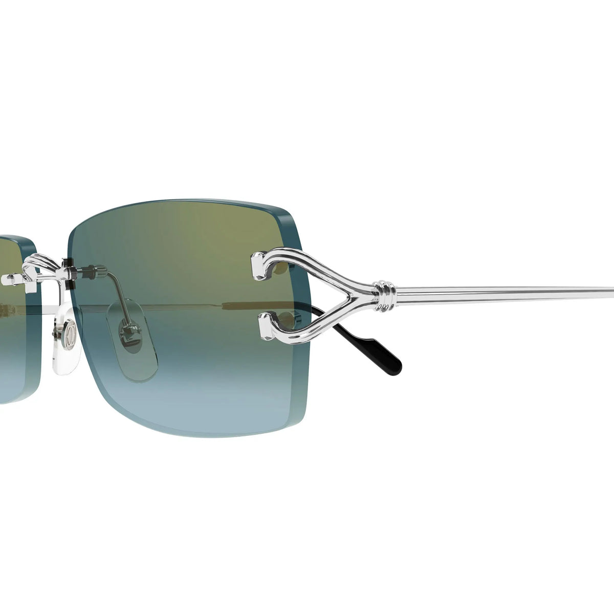 Cartier Eyewear CT0550S-004 Green Turquoise Rimless Sunglasses