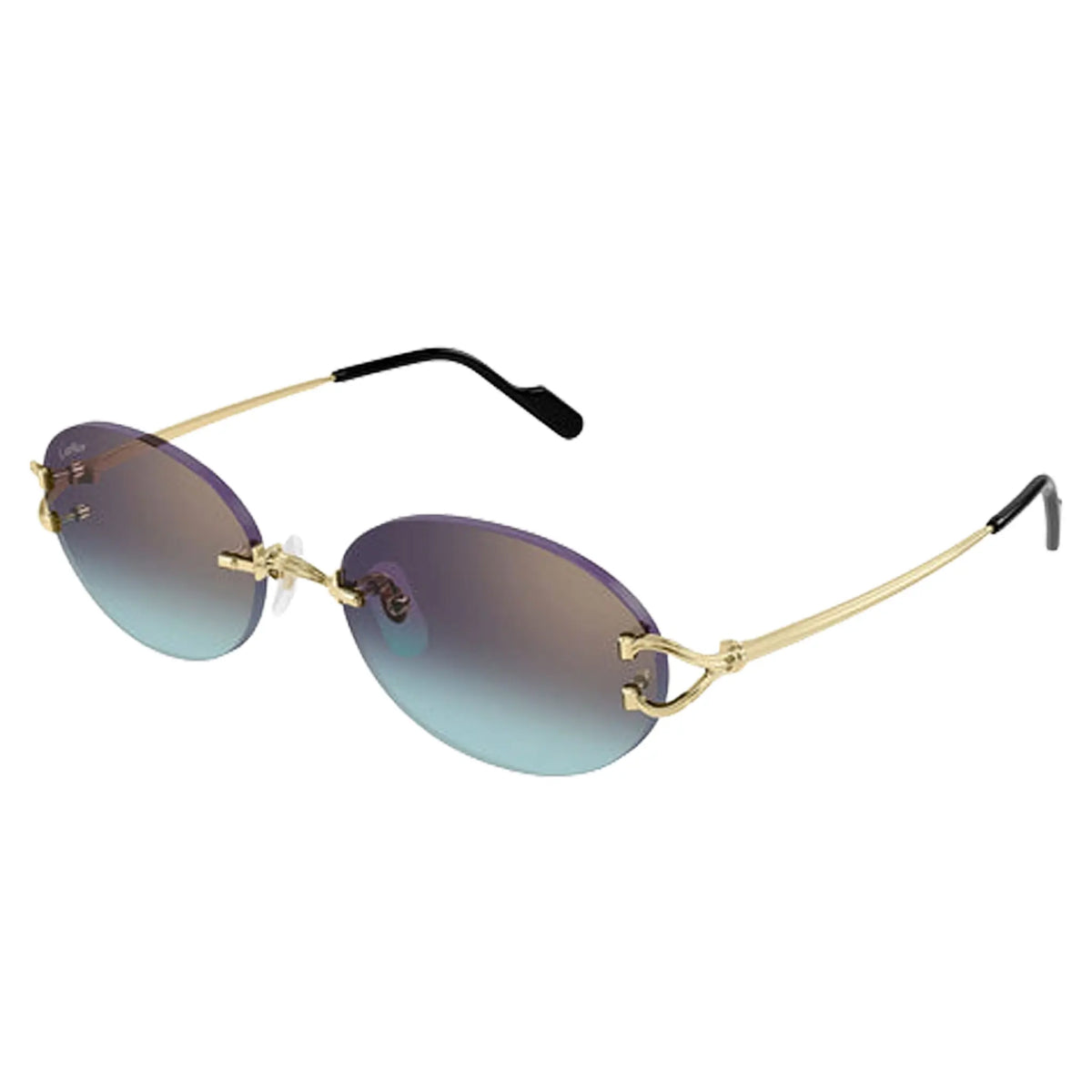 Cartier Eyewear CT0551S-008 Blue Gold Rimless Sunglasses Main image