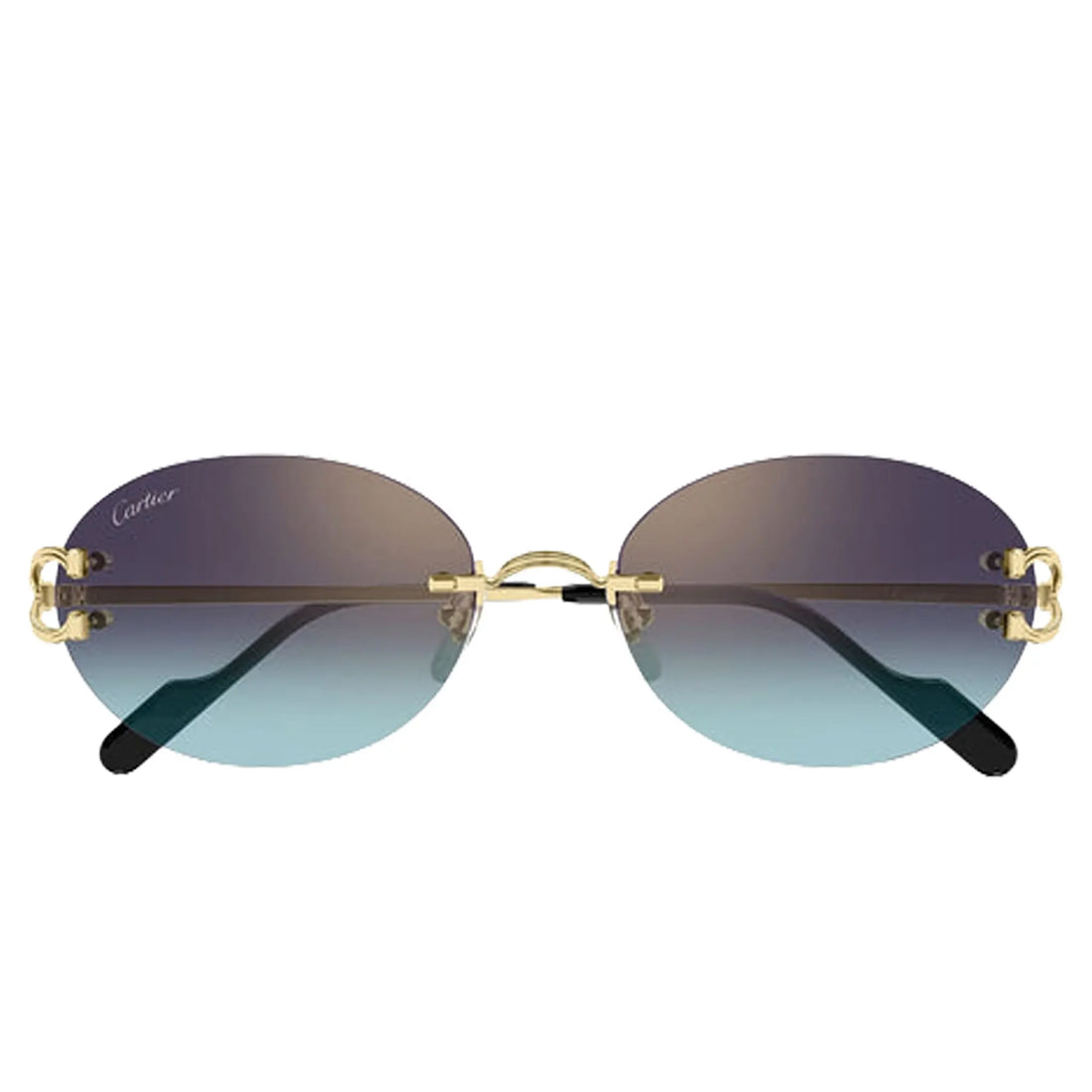 Cartier Eyewear CT0551S-008 Blue Gold Rimless Sunglasses