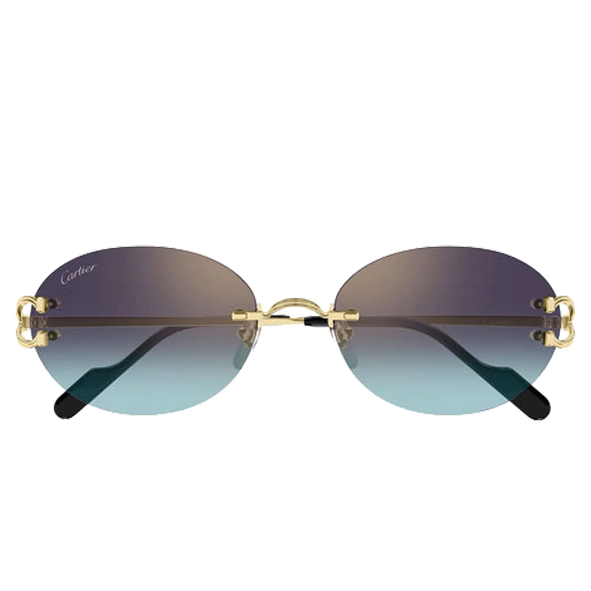 Cartier Eyewear CT0551S-008 Blue Gold Rimless Sunglasses