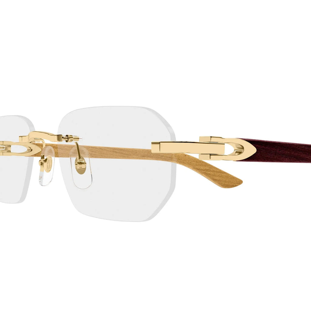 Cartier Eyewear CT0583O-002 Transparent Gold Rimless Sunglasses
