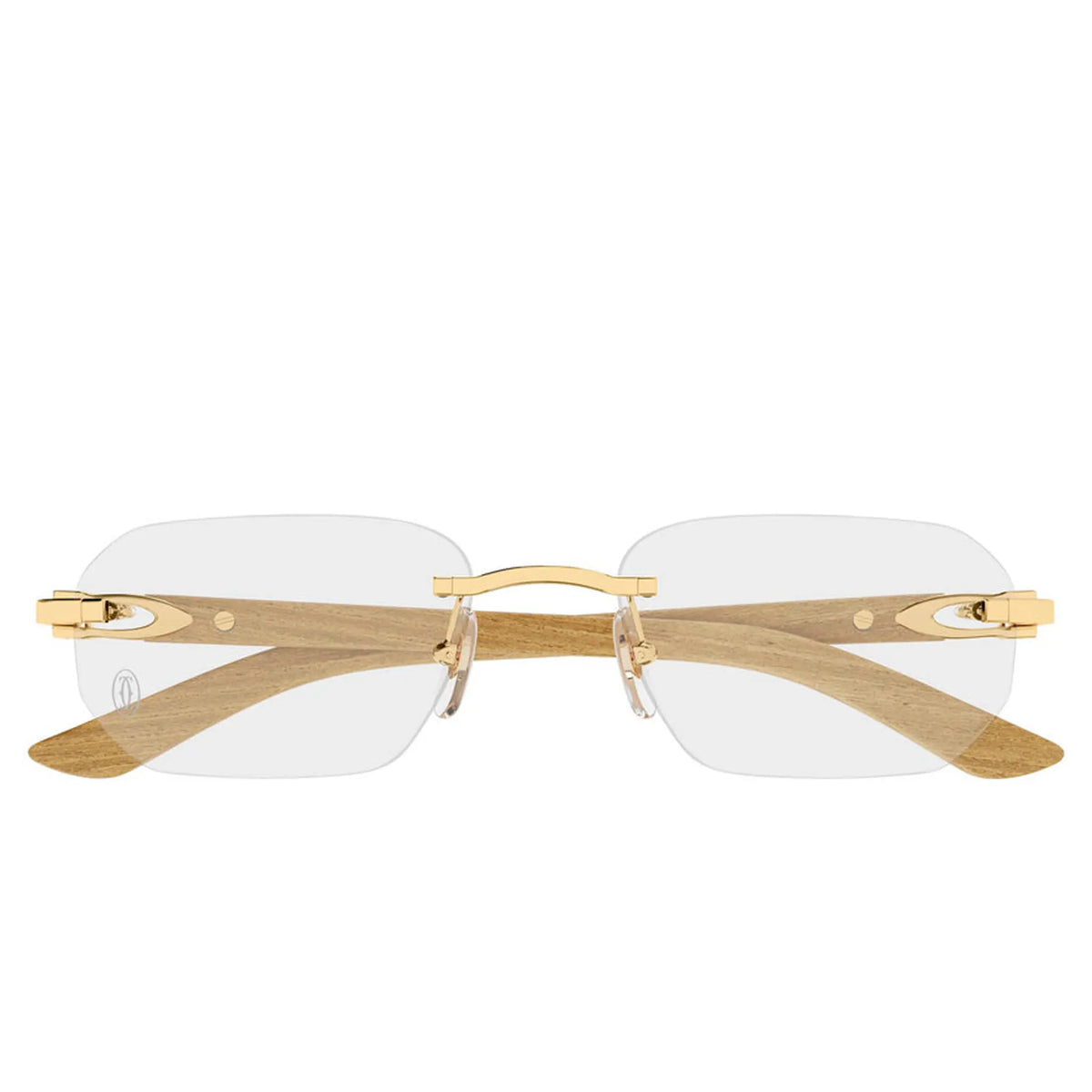 Cartier Eyewear CT0583O-002 Transparent Gold Rimless Sunglasses