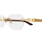 Cartier Eyewear CT0583O-003 Transparent Gold Rimless Sunglasses