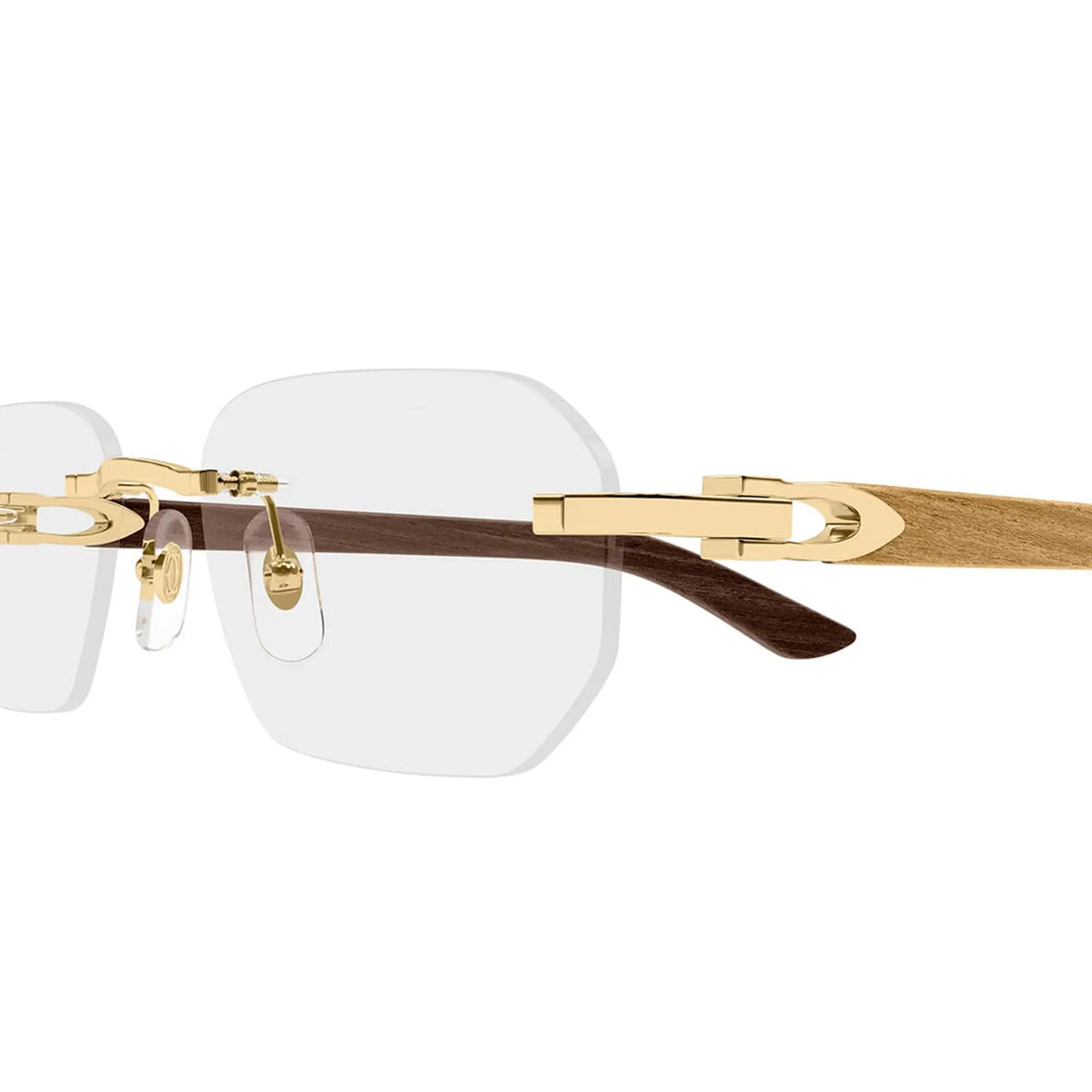 Cartier Eyewear CT0583O-003 Transparent Gold Rimless Sunglasses